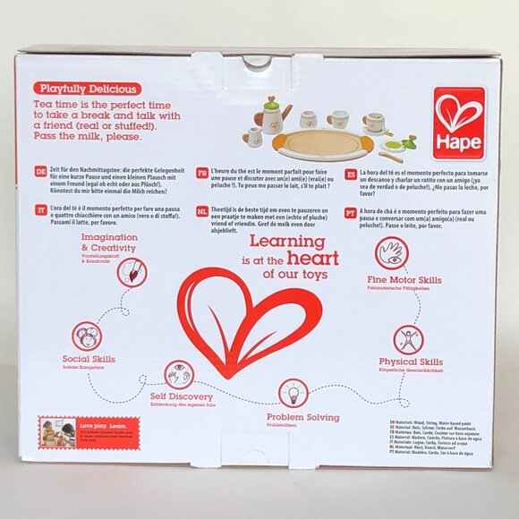 New in Box Hape Wooden Play Tea Set for Two Kitchen toy🍵 3+ - Picture 7 of 11